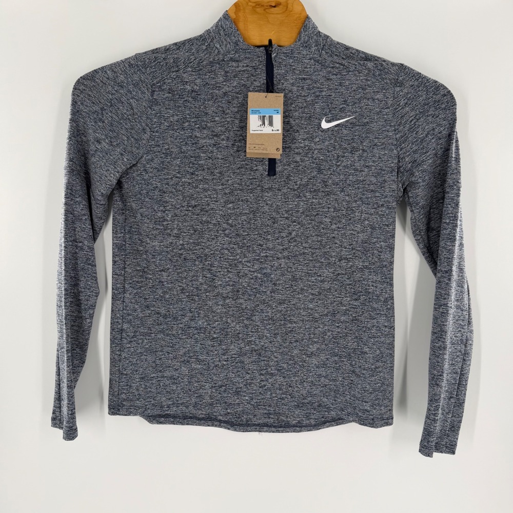 Nike Womens Dri-FIT Element Half-Zip Running Top Navy Heather DH4951-420 M $75